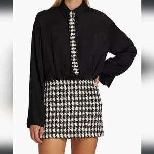 NWT Mattie Pieced Mini dress with Tie Black & White (Retails at $495)  - size 14